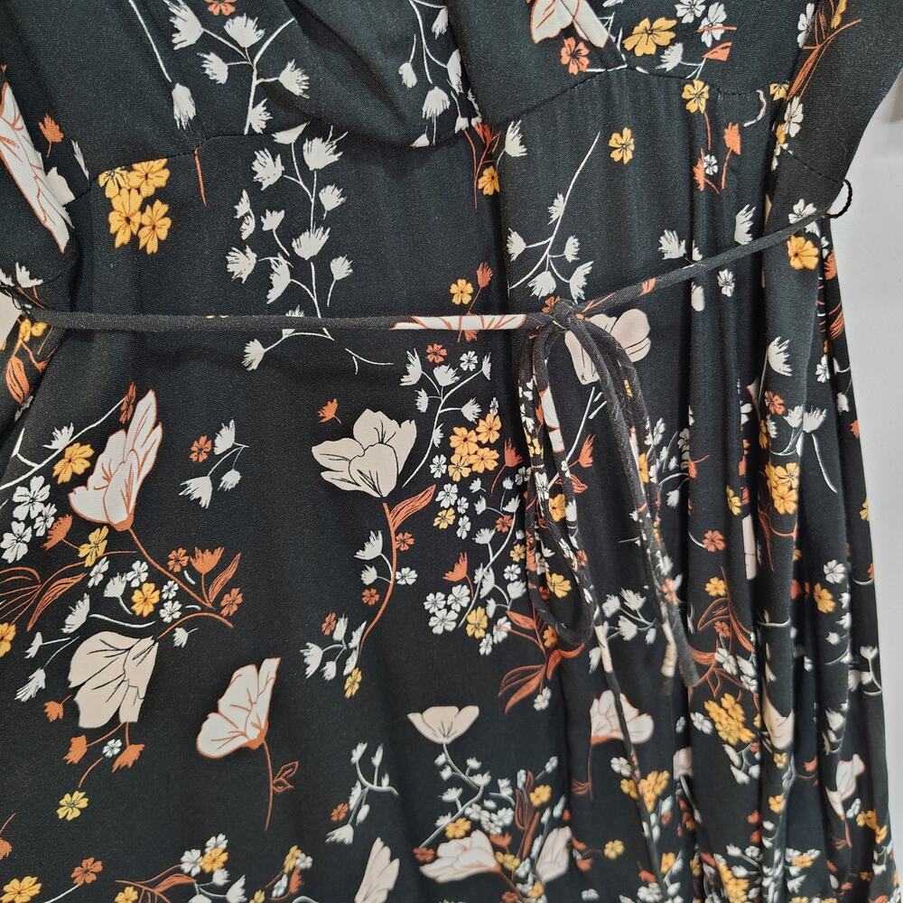 Torrid Womens 2X Plus Size Dress Floral Midi Short Sleeve Wrap Peasant Boho - Picture 5 of 10